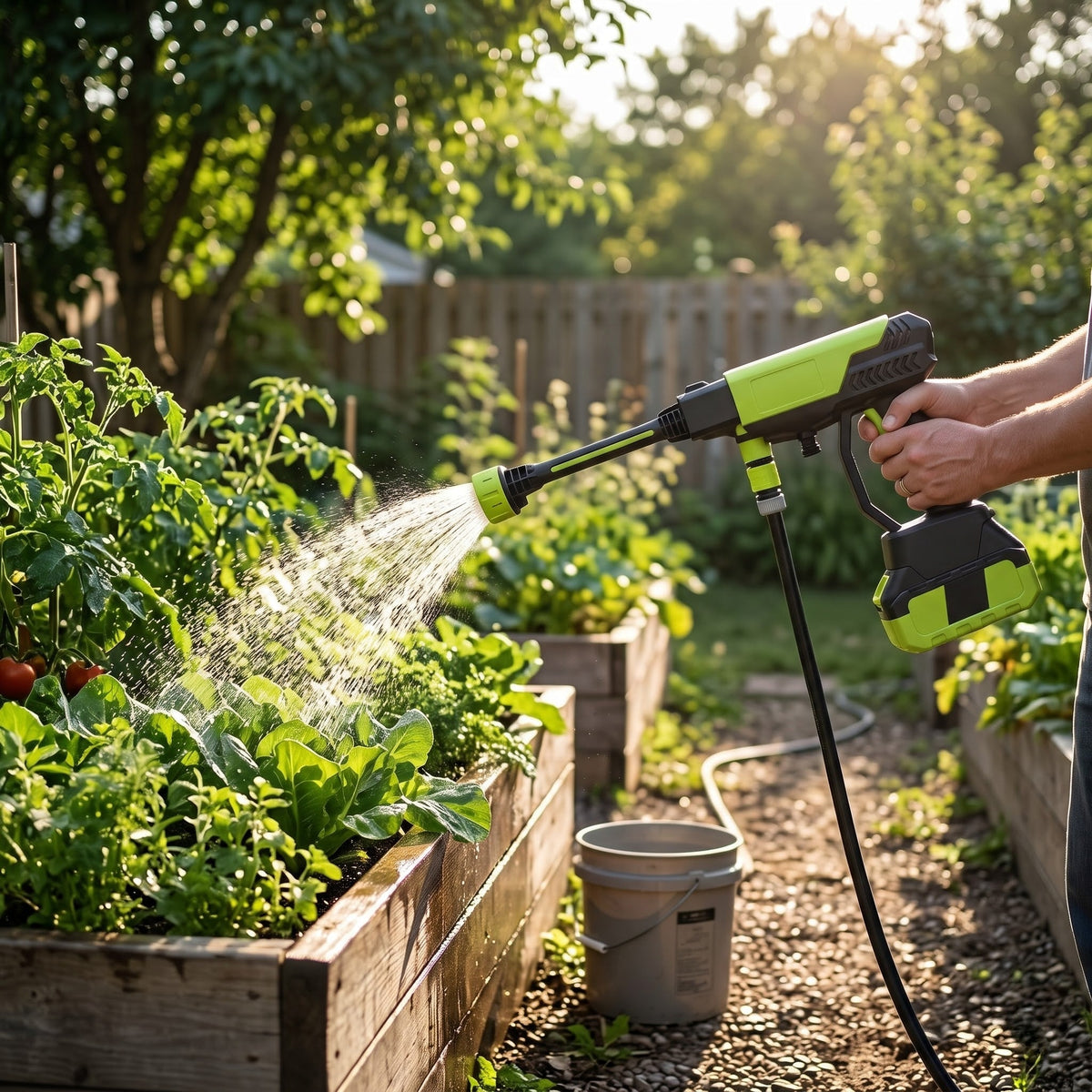 Shower setting for the garden beds
