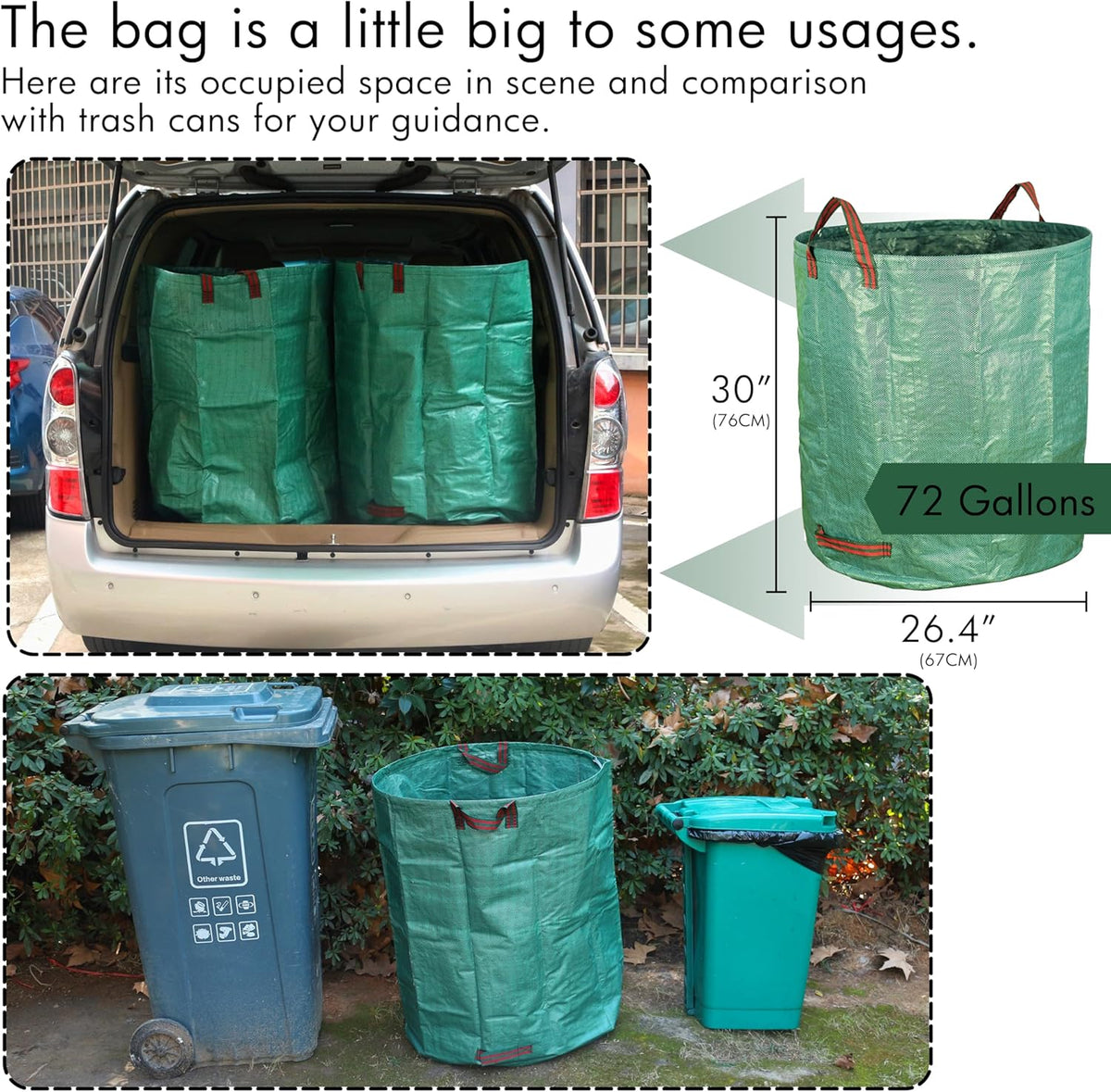 Gardzen 72-gallon yard waste bags - image 5